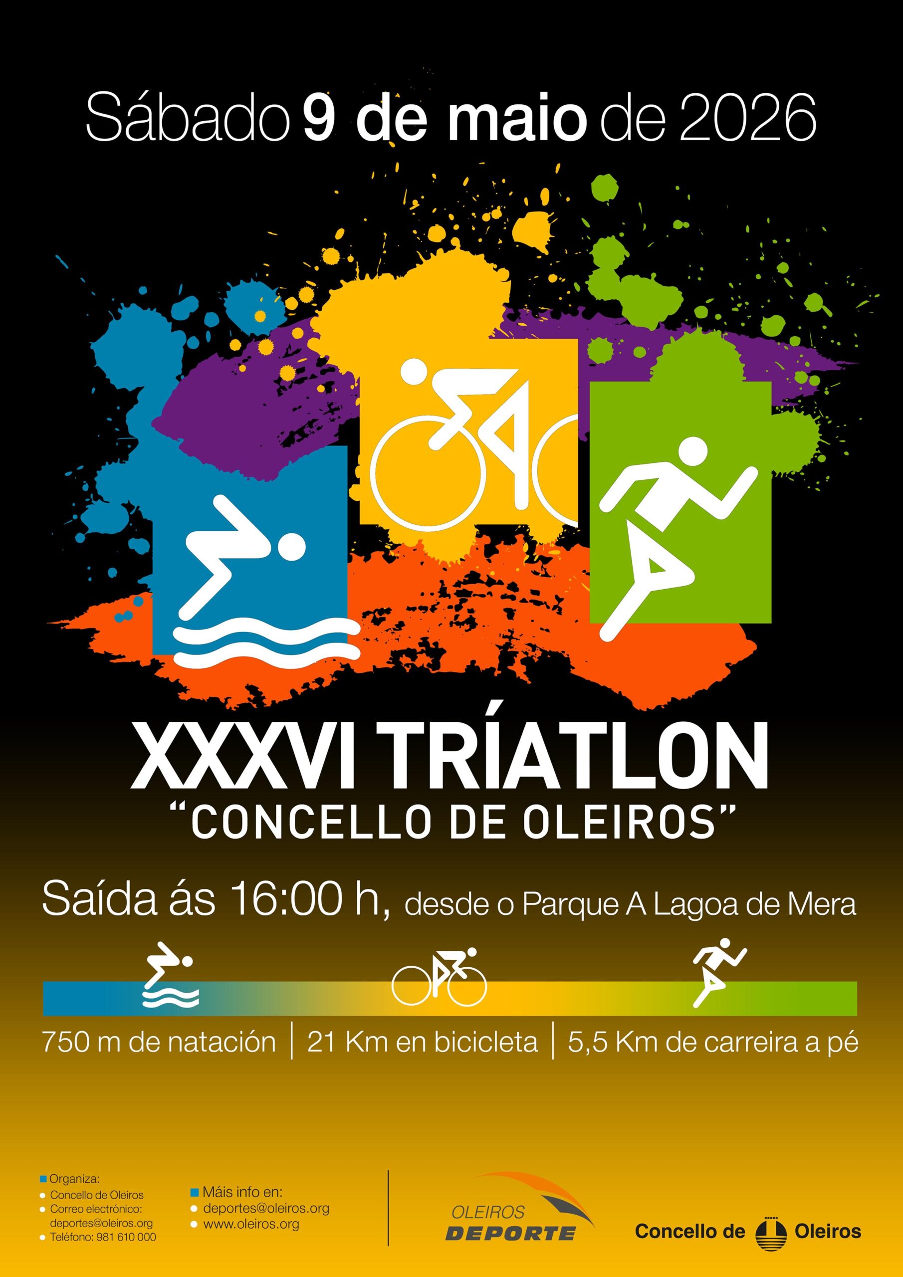 XXXVI Tríatlon Concello de Oleirosposter